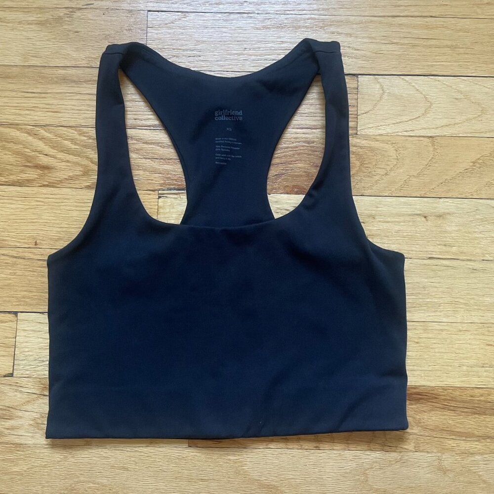 Girlfriend Collective Paloma Sports Bra, Black, Size XS